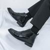 Men Brogues Boots Motorcycle Casual Ankle Boots Wingtip Dress Formal High Top Black White Leather Boots Over Sized