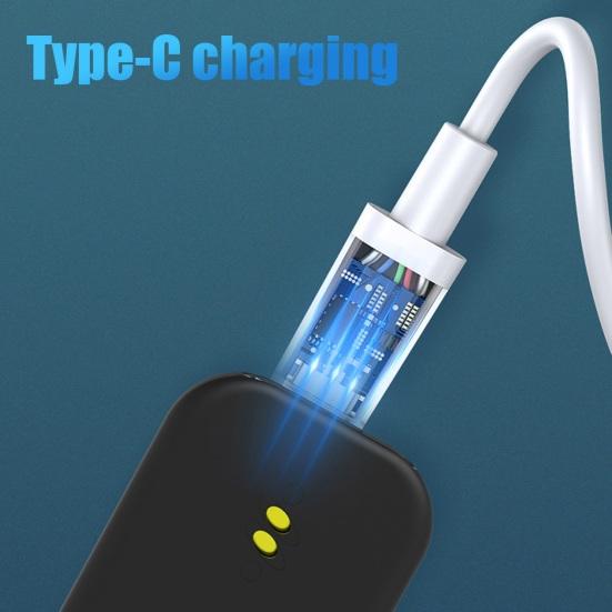 Женская личная сигнализация безопасности 135 дБ громкий звук Type-C перезаряжаемый портативный брелок с вытяжным кольцом и стробоскопом