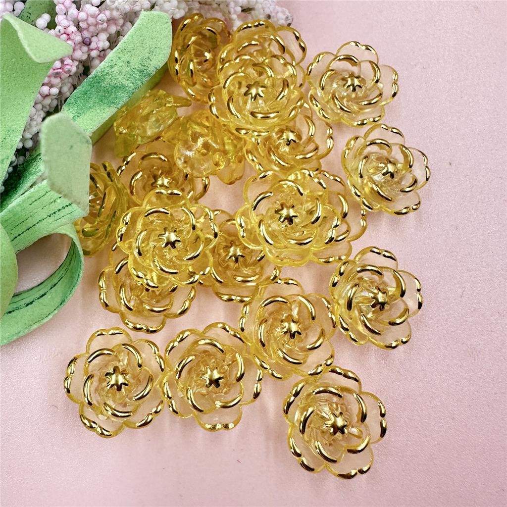 Handmade Materials  Fashion 20Pcs Necklace Pendant Bracelet DIY Beads DIY 17.6mm Acrylic Flower Beads  Jewelry Accessory