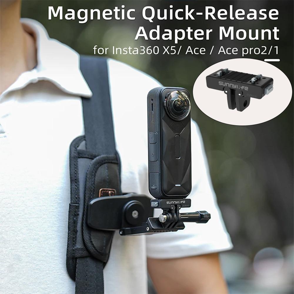 Magnetic Quick Release Mount For Insta360 X5/Ace Pro 2/Ace/Ace Pro Adapter Base Sports Camera Holder Bracket Accessories