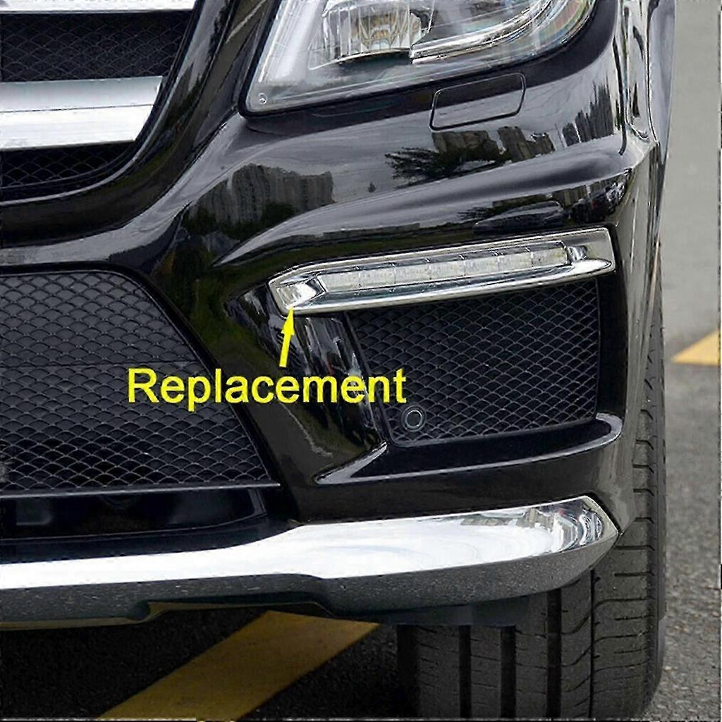 Fog Lamp Trim, Left Front Bumper Grille Chrome Cover, Front Lower Side Fitment