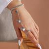 Fashion Butterfly Pendant Silver Color Chain Finger Bracelets Set for Women Boho Simple Hand Bracelet Classic Jewelry Gifts