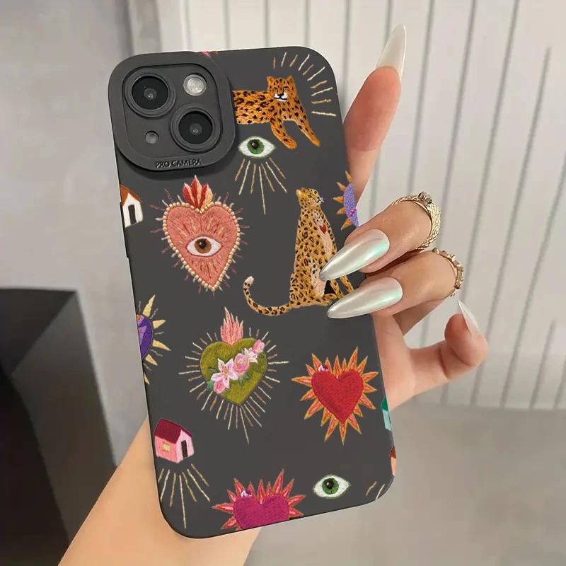Чехол для телефона с цветочным леопардовым принтом для iPhone 11 12 13 14 15 16 Pro Max 7 8 Plus 16E XR X XS SE 2020, противоударный, мягкий, силиконовый чехол