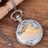 Vintage Steam Train Antique Chain Quartz Locomotive Pendant Pocket Watch Gift