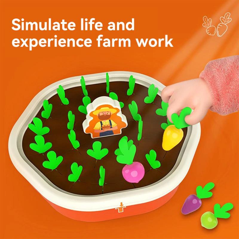Baby Montessori Carrot Harvest Pull Radish Memory Sorting Board Games Fine Motor Skills Educational Sensory Toys for Toddlers