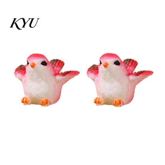 Realistic Bird Statues for Dioramas 2Pcs Miniature Ornaments, Micro Landscape Figurines, Mini Resin Whimsical Figurines Gift Fillers Birds Succulents
