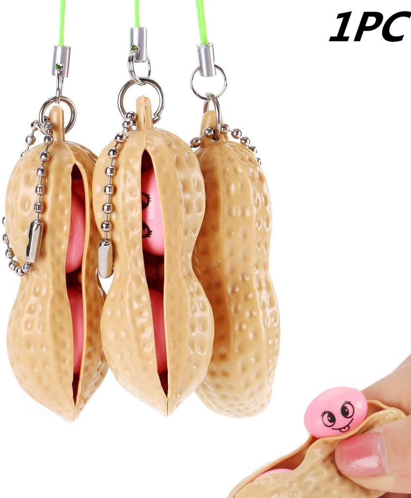 Fidget Toys Decompression Edamame Toys Squishy Squeeze Beans Keychain Cute Stress Adult Toy Rubber Girls Boys Xmas Gift