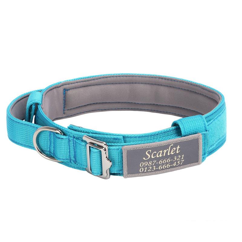 Персонализированный ошейник для собак с именем, военный тактический ошейник для домашних животных, выгравированный идентификатор, светоотражающий индивидуальный ошейник для средних и больших собак