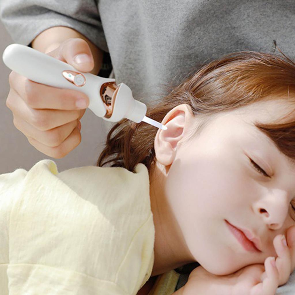 Luminous Electric Suction Ear Spoon Rechargeable Ear Pick Ear Cleaner Wax Removal Tool with LED Light for Children Adults