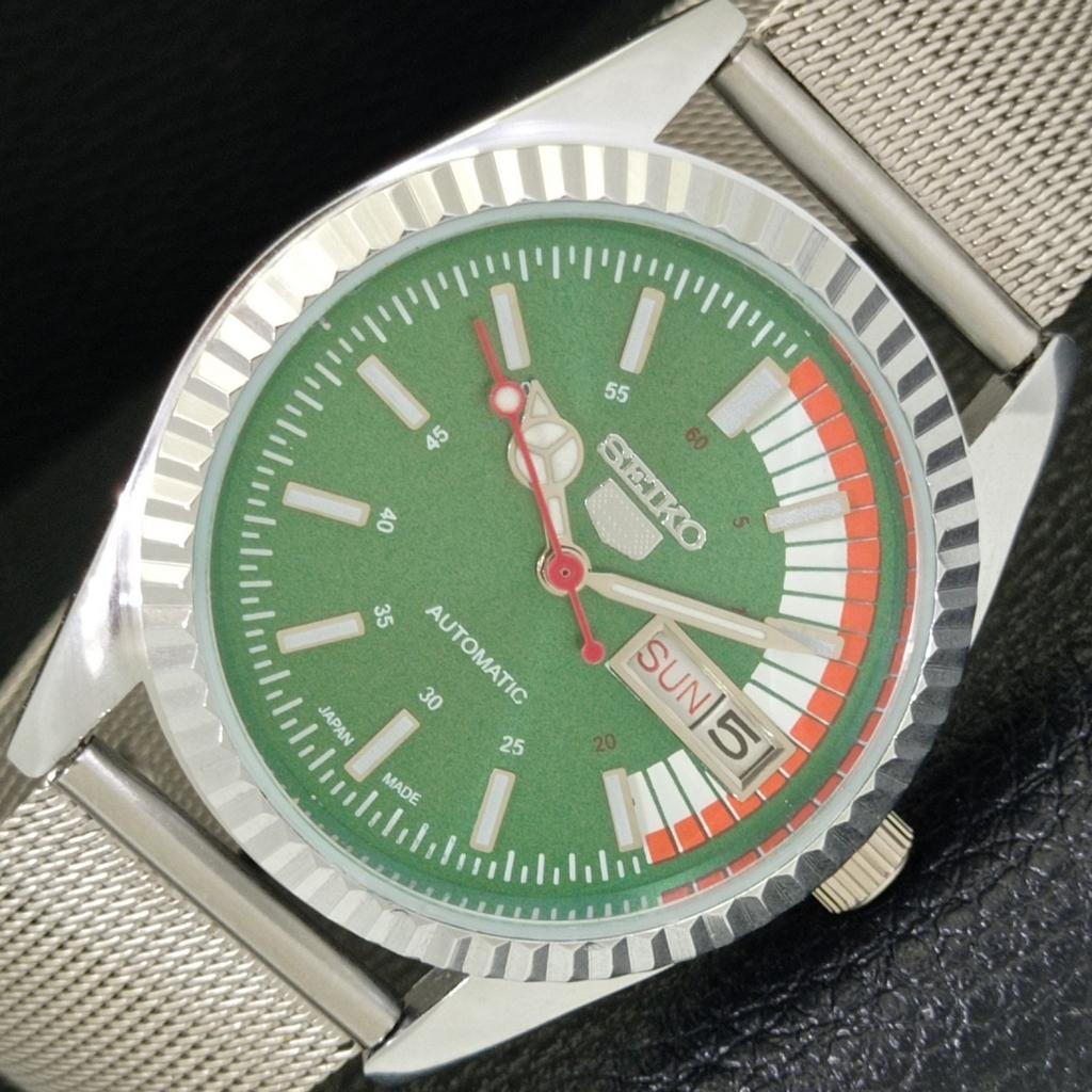 SEIKO 5 AUTOMATIC VINTAGE REFURBISHED 6309A JAPAN MENS GREEN WATCH a440800-4