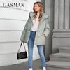 GASMAN Women's Parka 2024 New Fashion Women's Stand Collar Short Slim Casual Hooded Warm Down Jacket 88595