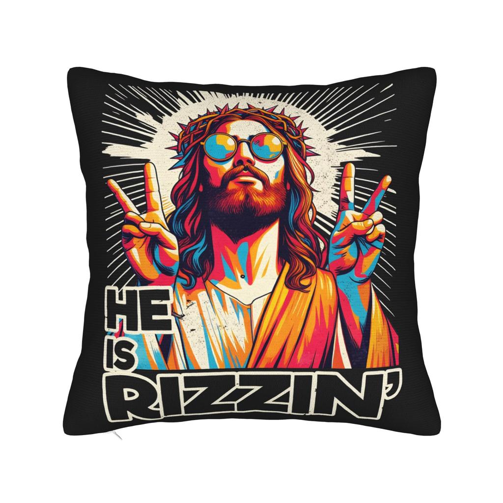 He Is Risen Boho Easter Christian Jesus Pillow Case Fashion Pillow Cover Soft Pillowcases For Chair Sofa Home Decor