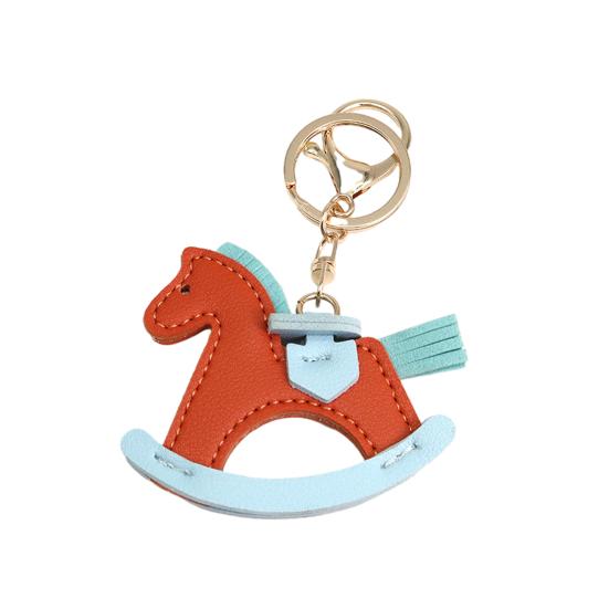 Keychain Imitation Leather Shaking Horse Design Key Chain Pendant Lightweight Key Holder