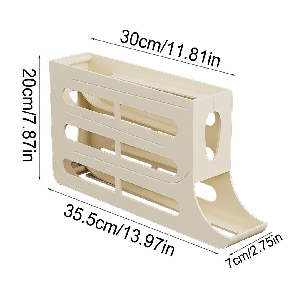 Подставка для яиц для столешницы Автоматическая прокатка Органайзер для яиц в холодильник 4-слойная выдвижная полка Экономия места Прозрачная видимость Для автодома