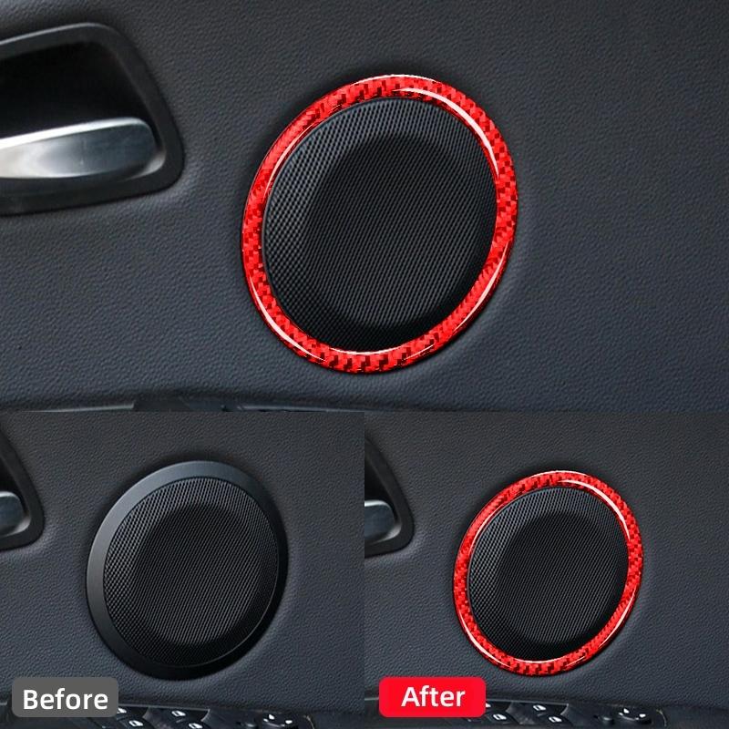 Для BMW 3 серии E90 2005-2012 автомобильные аксессуары из углеродного волокна для интерьера автомобиля, дверной рожок, украшение, кольцо, накладка, наклейки