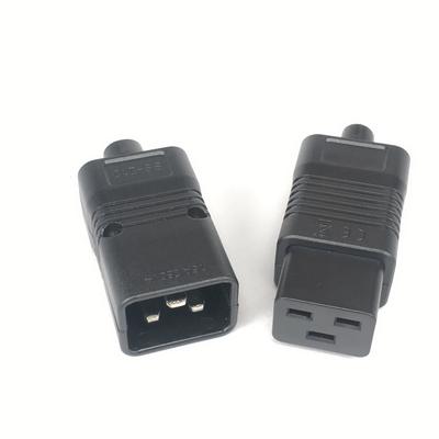 Стандартная розетка PDU/UPS IEC320 C19 C20 16A 0V AC Электрический кабель питания Соединительный шнур Съемный штекер Адаптер для вилки «мама-папа»