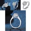 Fashionable Women's Moissanite Ring Geometric Design Adjustable Opening