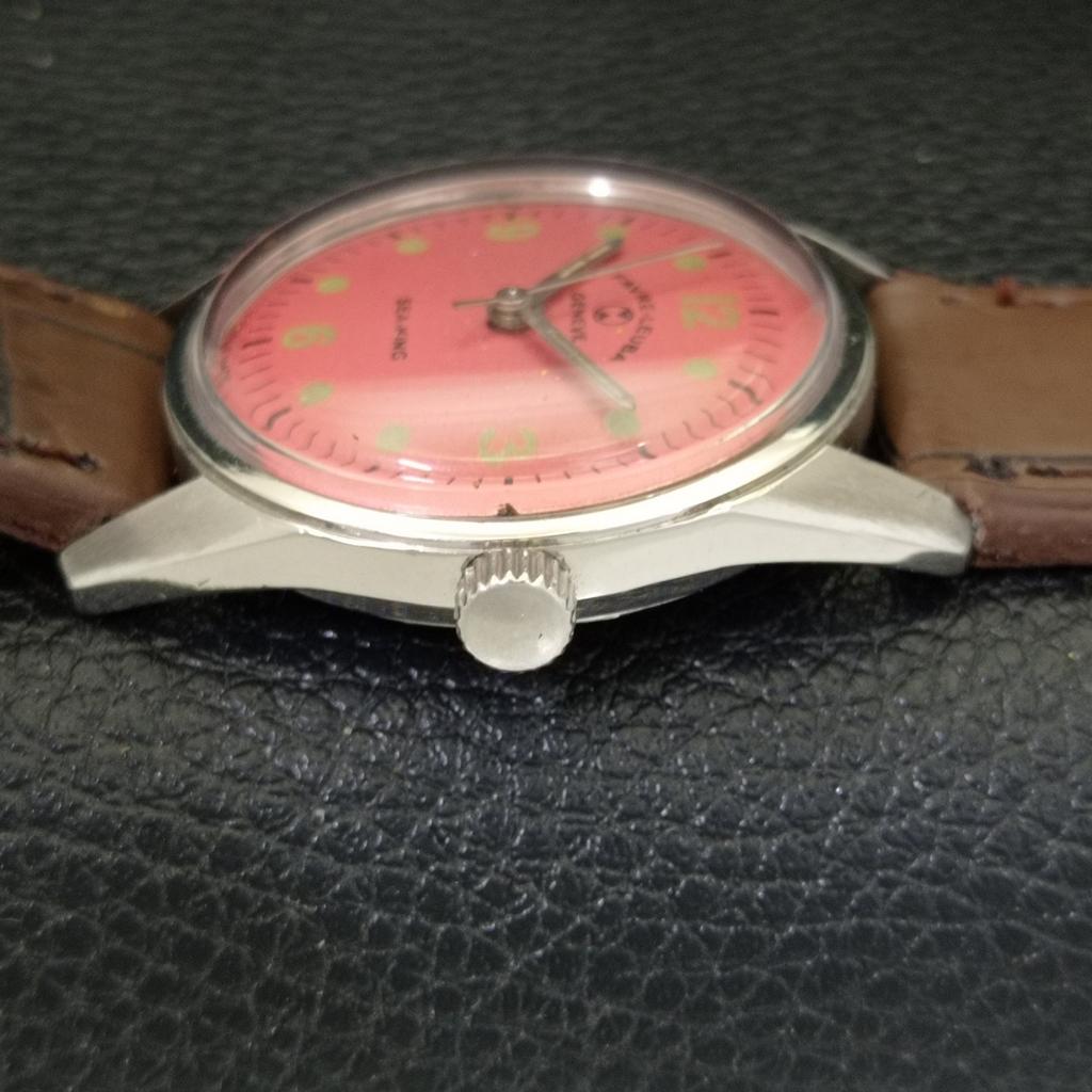 ШВЕЙЦАРСКИЕ ВИНТАЖНЫЕ МУЖСКИЕ ЧАСЫ FAVRE LEUBA 111 SEA KING С РУЧНЫМ ЗАВОДОМ РОЗОВЫЕ a702010-5 R208-a702010