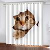 3D Дешевый мультяшный кот милый забавный дизайн абажур тонкий 2 шт оконная штора для детской спальни гостиная декор на распродаже