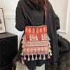 Large Capacity Ethnic Style Crossbody Bags Woven Bohemian Tote Bag Tassel Shoulder Bag Outdoor