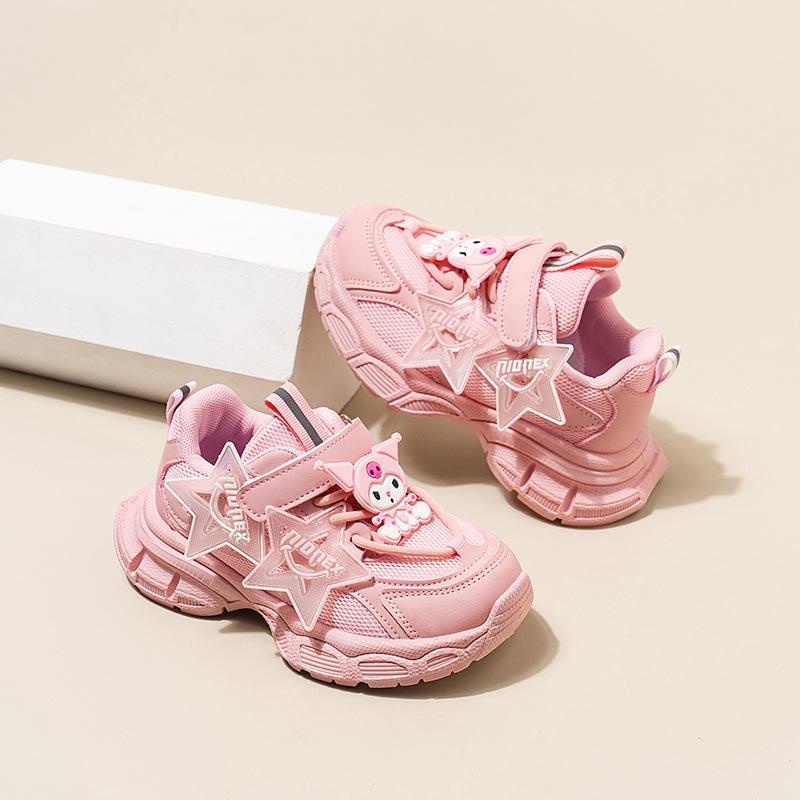 Девочки спортивная обувь мультяшная мода детская повседневная сетчатая обувь 2025 осень новинка сетчатая дышащая девочка папины кроссовки