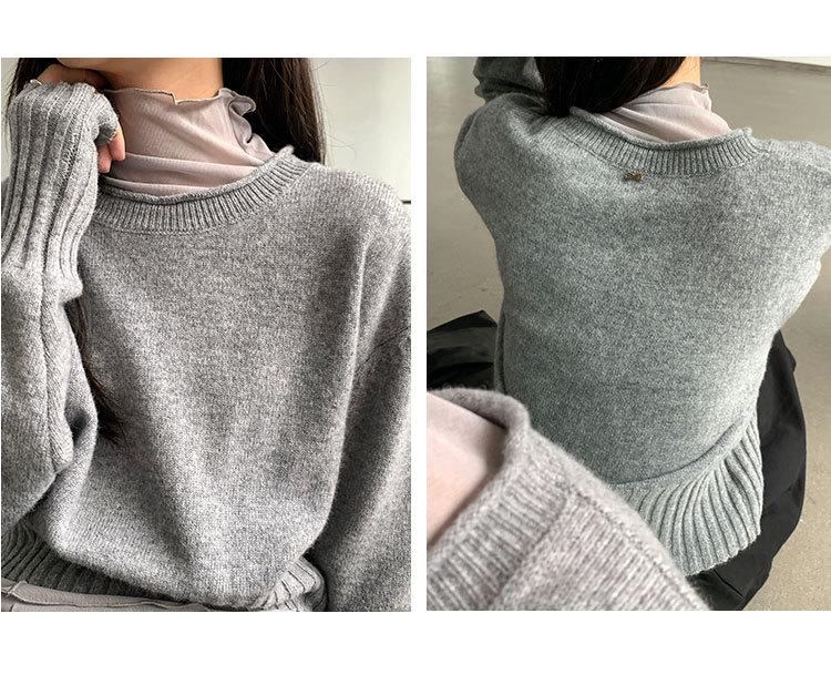 EVERTURE Женский облегающий топ с длинными рукавами и воротником-стойкой, осенний корейский стиль