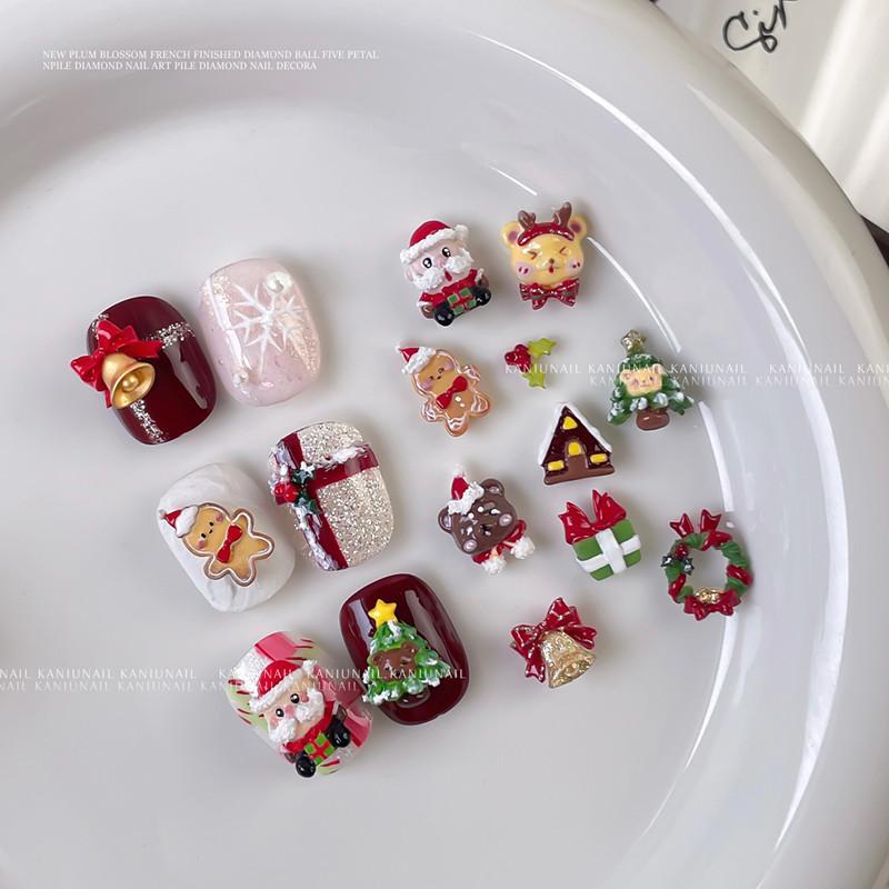 1 шт. Рождественский снеговик, рождественская елка, 3D форма для ногтей, украшения для ногтей Санта-Клауса, DIY дизайн, силиконовая форма для маникюра, шарм для нейл-арта