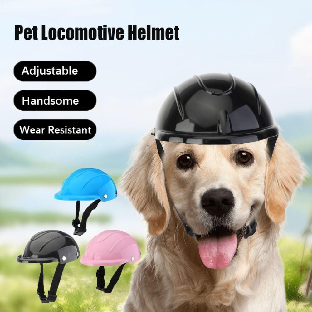 Plastic Pet Dog Helmets Adjustable Puppy Safety Helmet Lightweight Pet Motorcycle Headgear  Cat