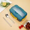 Lunch Box Plastic Compartment Portable Lunchbox Students Office Bento Box Microwave Food Containers with Chopsticks and Spoon
