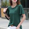 Летние женские футболки, свободные футболки с короткими рукавами, белая женская футболка с одним карманом, женская одежда, однотонные блузы