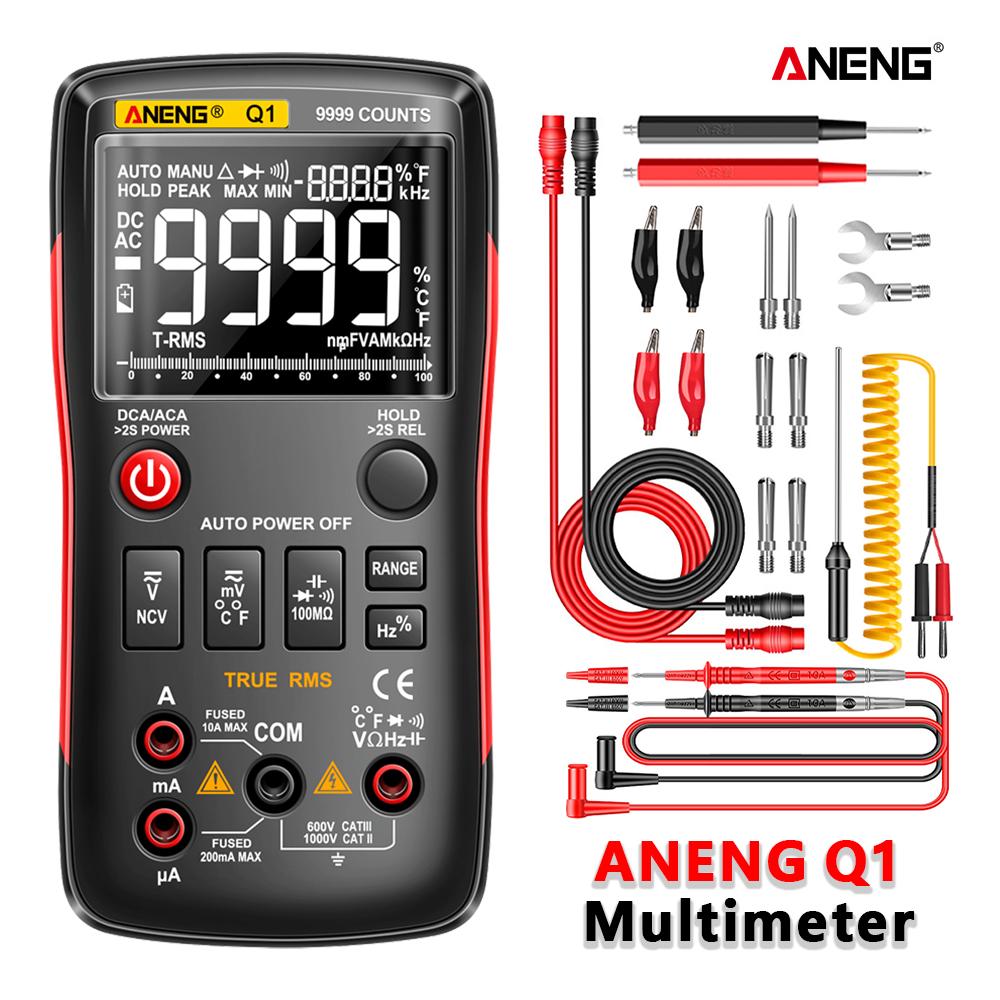 2026 ANENG Q1 Digital Multimeter Multimetro DIY Transistor Capacitor NCV Testers Lcr Meter 9999 Analog Tester True RMS Professional Electrician Tools