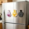 Mini Acrylic Vase Refrigerator Magnet 3D Plants Flower Holder Miniature Vase Fridge Magnet Home Office Kitchen