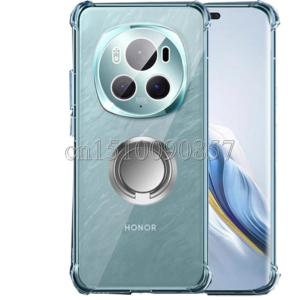 Для Huawei Honor Magic 6 Pro Magic6 Pro Lite магнитное кольцо-держатель-подставка Мягкая подушка безопасности чехол для Honor Magic 6pro 5lite противоударный прозрачный силиконовый чехол