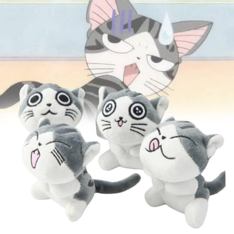 Очаровательный 10-сантиметровый плюшевый брелок в виде кошки, милый улыбающийся котенок, мягкая набивная игрушка
