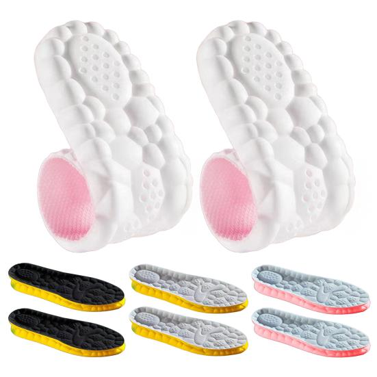 1 Pair 4D Elastic Cloud Breathable Soft Foam Sole Arch Support Shock Absorption Lightweight Sports Insole