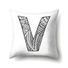 Polyester Pillow Case Pencil Drawing Geometric Decorative Print 26 English Letters Pillow Cushion Cover Simple