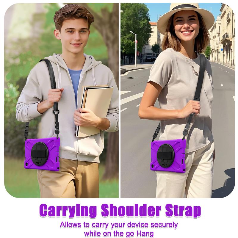 Rugged Case For Lenovo Tab P11 M8 8" M9 M10 3rd 10.1 Plus 10.3 10.6" Pro 11.2 11.5" K10C 360 Rotating Stand Heavy Duty Cover With Hand Shoulder Strap