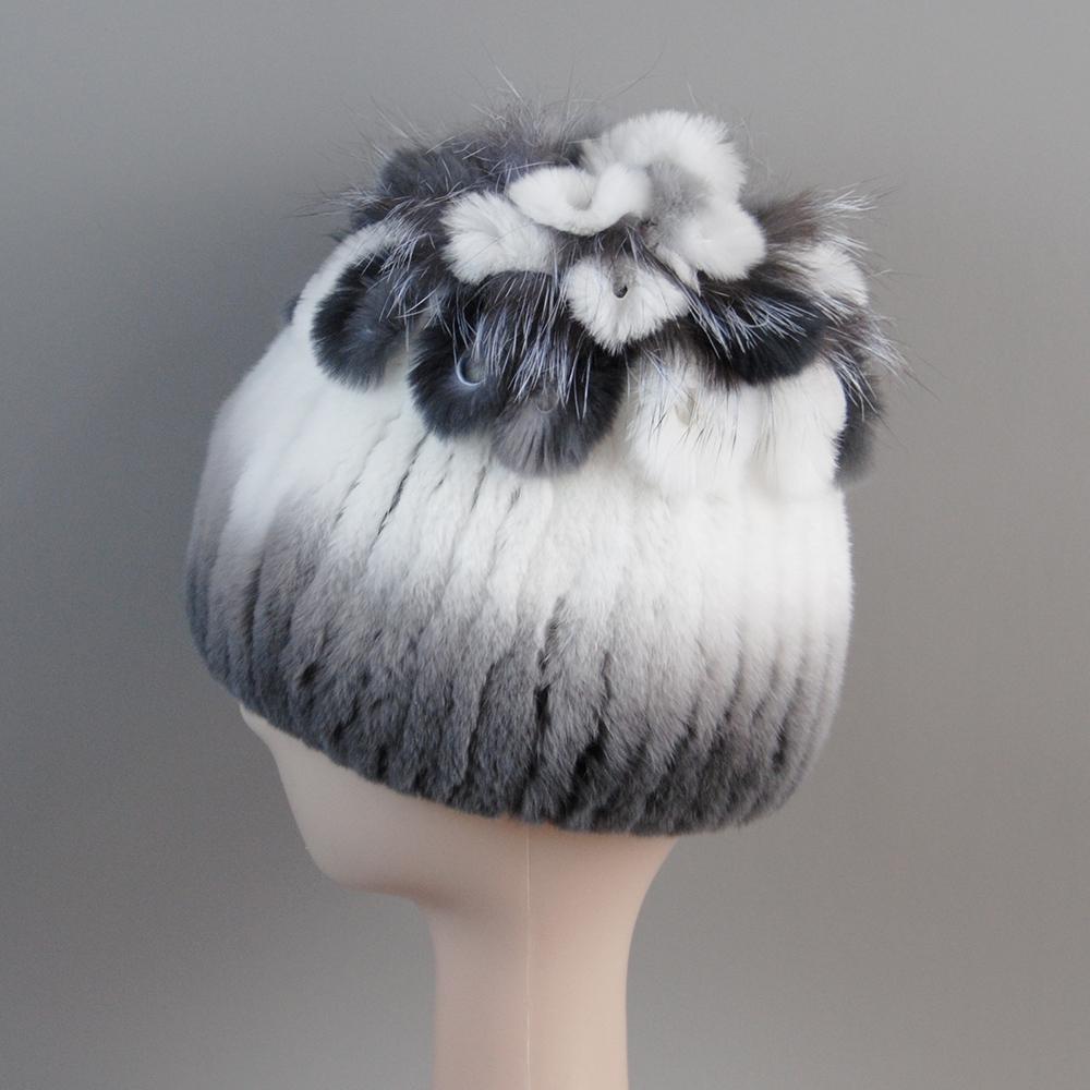 Russia New Winter Real Fur Beanies Hat Women 100% Genuine Real Rex Rabbit Hat Good Elastic Knitted Rex Rabbit Fur Caps