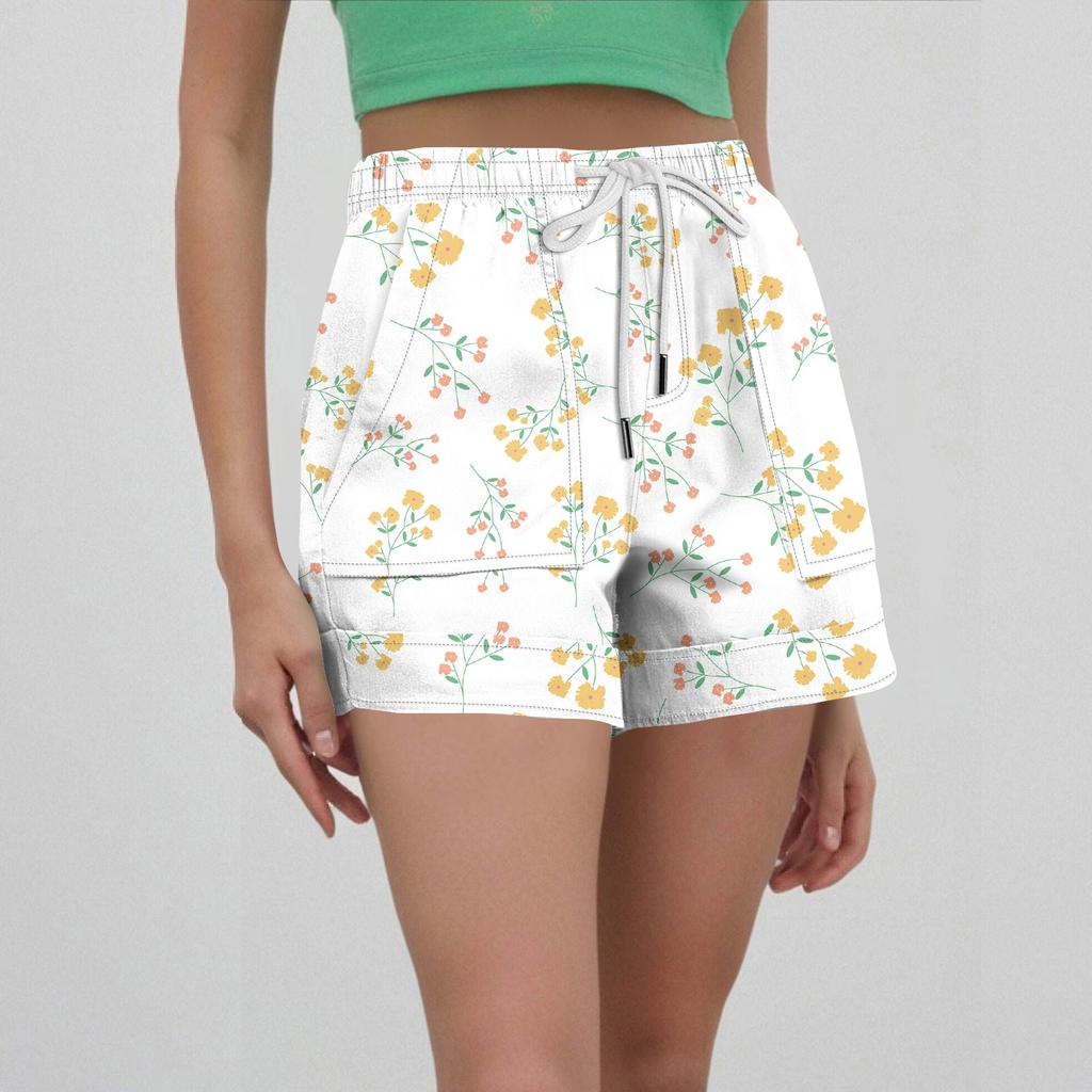 Женские повседневные летние эластичные пляжные шорты с принтом повседневные шорты