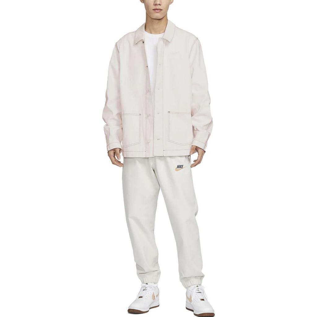 Nike Sportswear Lapel Work Jacket 'White Grey' Men's FD9899-030