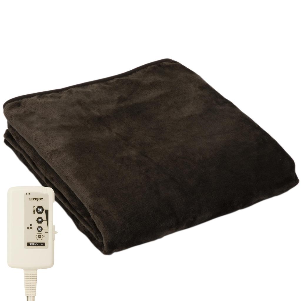 Lifejoy Electric Made In Can Be Used As a Throw or 188cm X Comes with Room Temperature No Timer Dark Brown JCBR803B Blanket, Japan, Blanket, 130cm,
