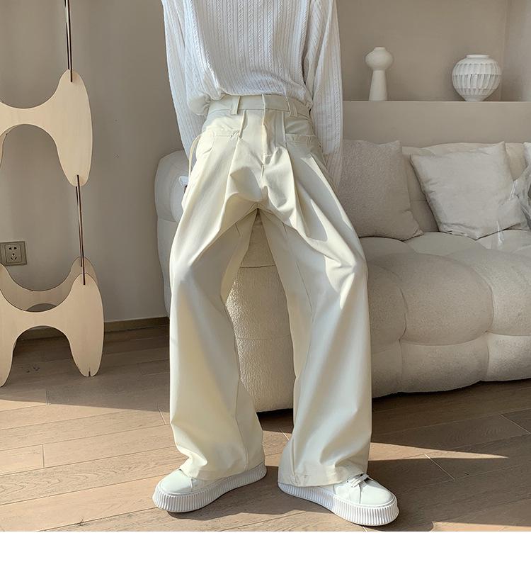 Men's Cool Italian Naples Trousers - Loose, Wide-Leg Design with a Draped Style