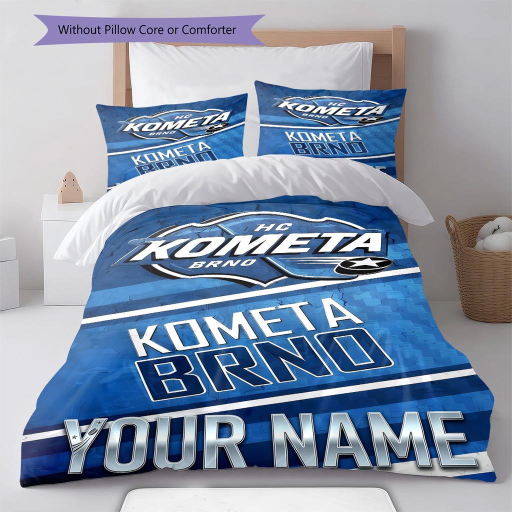 Custom Name HC Kometa Brno Bedding,Quilt Set Quilt Cover Pillowcase Home Birthday Gift(1 * duvet cover + 2 * pillowcase, without core) -HE67
