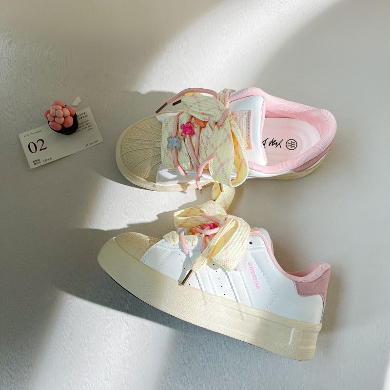 Ракушка нишевый дизайн кеды женские студенческие ранняя весна новый милый универсальный платформа кэжуал