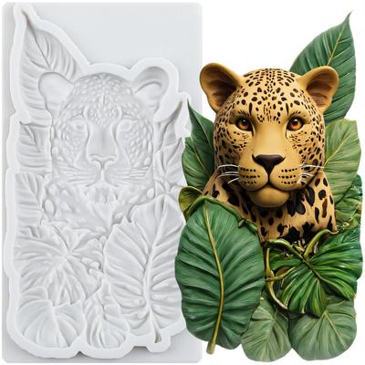 Силиконовые формы Леопард Тропический лист Форма для мастики Инструменты для украшения торта Топпер для кексов Шоколадные конфеты Ручная работа Жевательная паста Полимерная глина