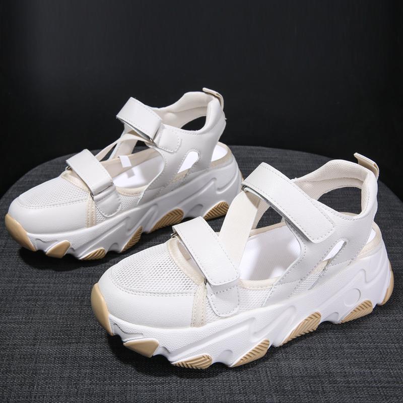 Sandals Woman Summer Flat Platform Shoes For Ladies Designer Trends Female Footwear Sport Mesh Hook Loop Cross Strap