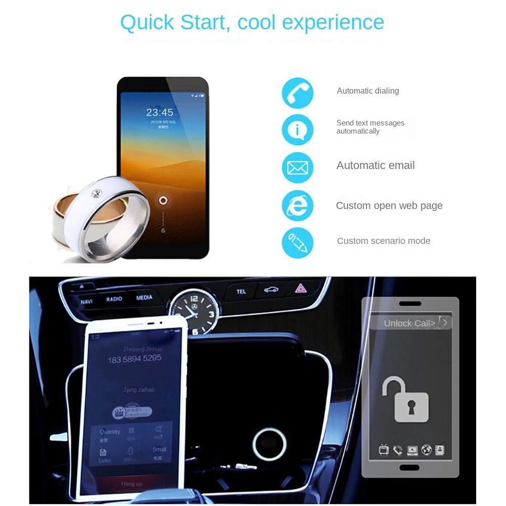 Multifunctional NFC Smart Ring Stainless Steel NFC Finger Ring for Android Phone Men