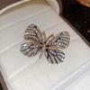 Fashion Vintage Butterfly Brooches Metal Alloy Colorful Cardigan Clip Crystal Insect Sparkling Enamel Pins Party Jewelry