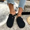 Fashion Women Slippers Closed Toe Round Toe Clogs Sandals Autumn New 2024 Retro Solid Color Flat Slippers Slides Women Zapatos De Mujer