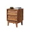 US Nightstands Set Of 2 Bedside Table With 2 Hidden Pull Design Drawers Mid-Century End Tables With Wood Legs For Living Room